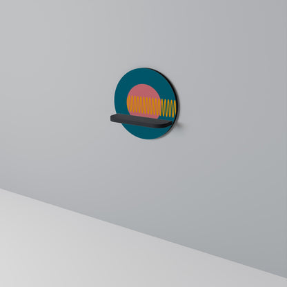 SOUND SOURCE Round Art Shelf In Black Finish