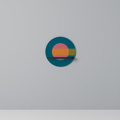 SOUND SOURCE Round Art Shelf In Black Finish