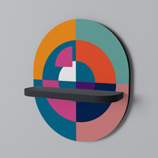 CREATING TOGETHER Oval Art Shelf In Black Finish