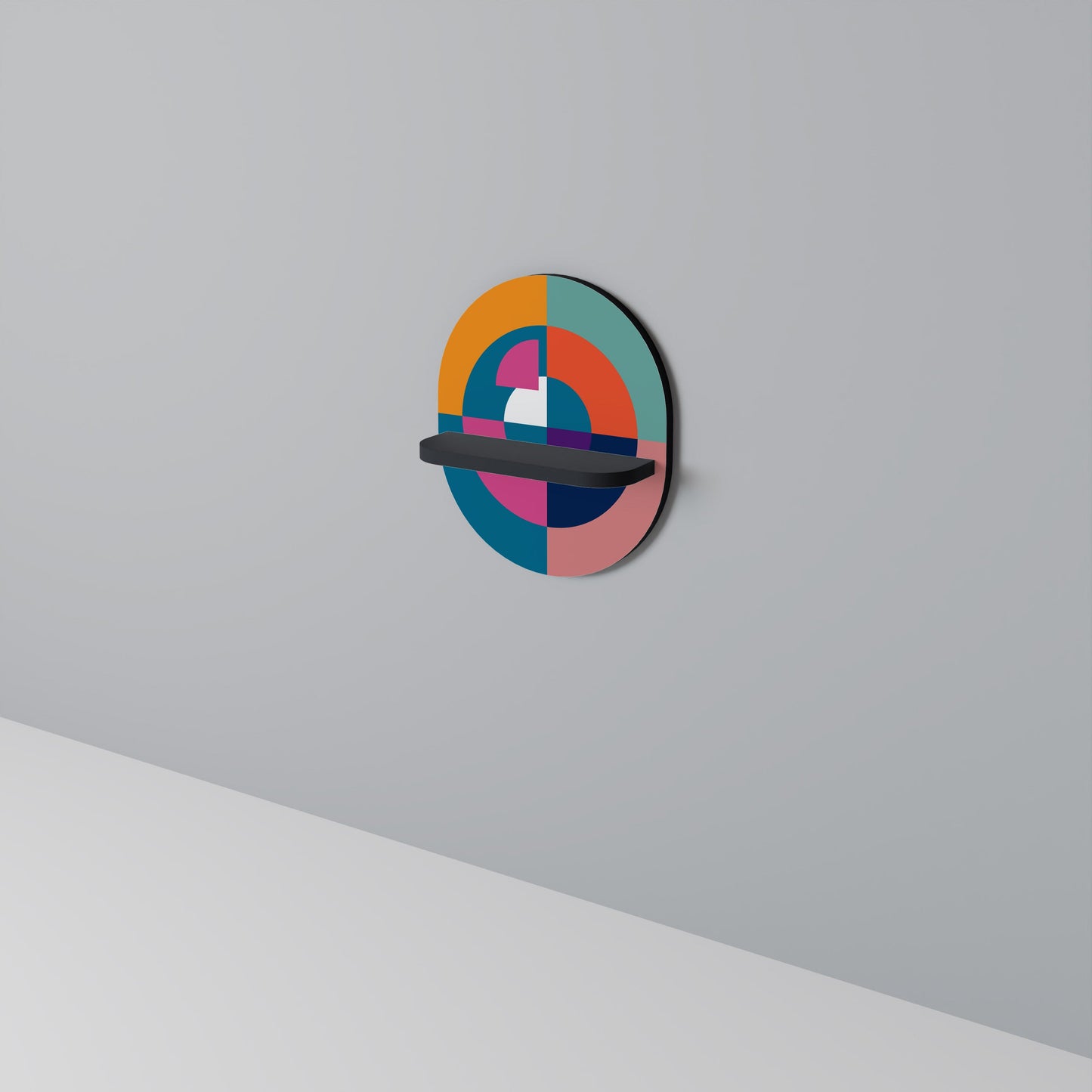 CREATING TOGETHER Mensola Ovale Decorativa con Finitura Nera