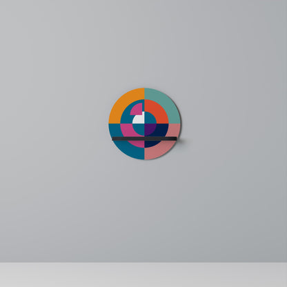 CREATING TOGETHER Round Art Shelf In Black Finish