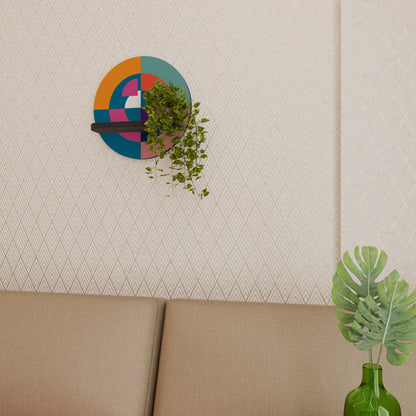 CREATING TOGETHER Round Art Shelf In Black Finish