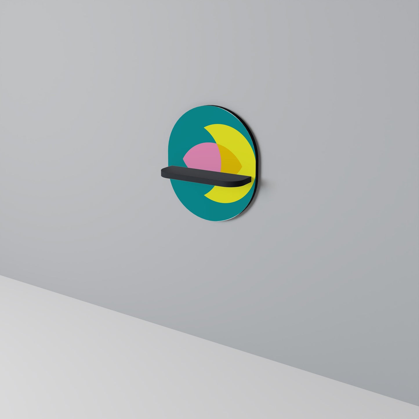 SPIRITUAL SUPPORT Mensola Ovale Decorativa con Finitura Nera