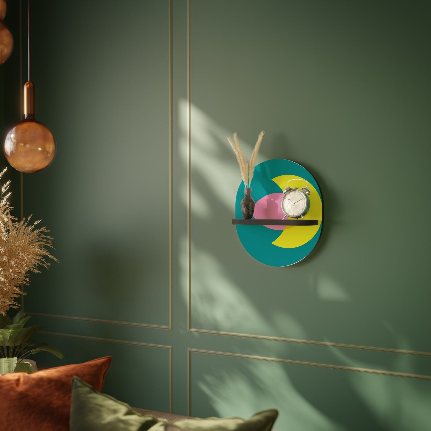 SPIRITUAL SUPPORT Mensola Ovale Decorativa con Finitura Nera