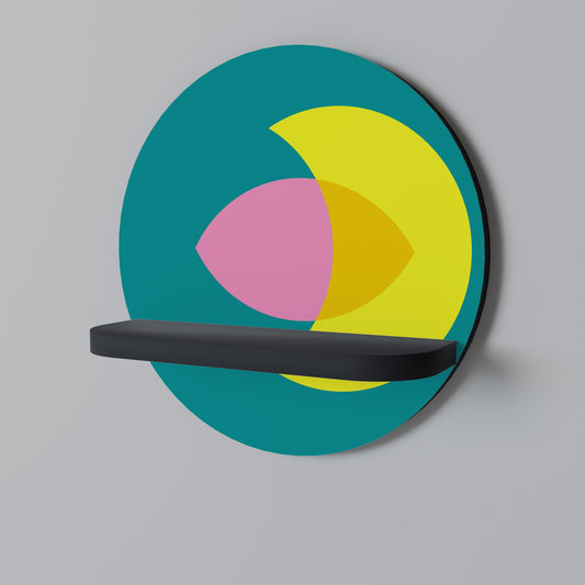 SPIRITUAL SUPPORT Round Art Shelf In Black Finish