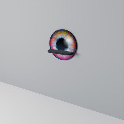 FANTASY EYE Mensola Rotonda Decorativa con Finitura Nera