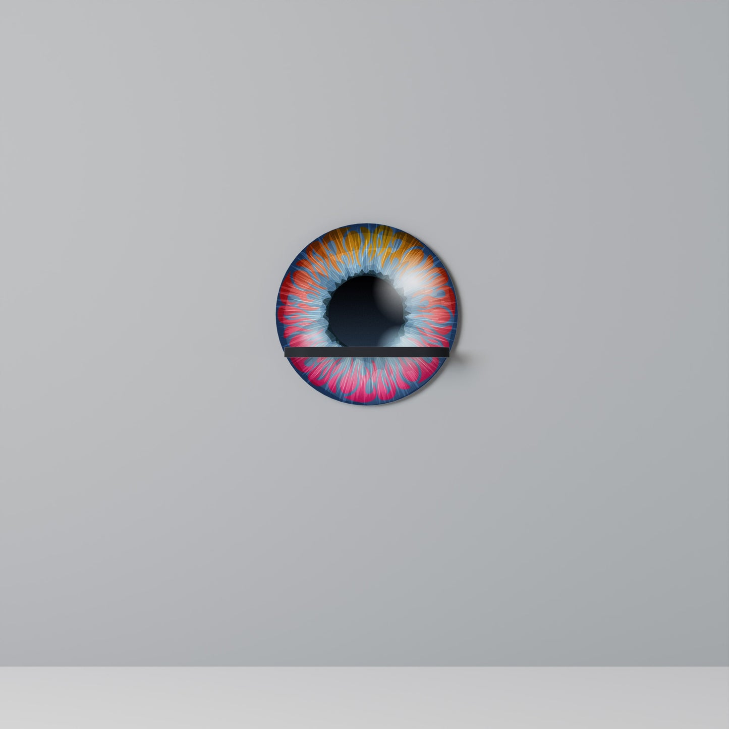 FANTASY EYE Mensola Rotonda Decorativa con Finitura Nera