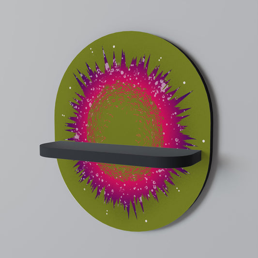 EXPLOSION ESSENCE Oval Art Shelf In Black Finish