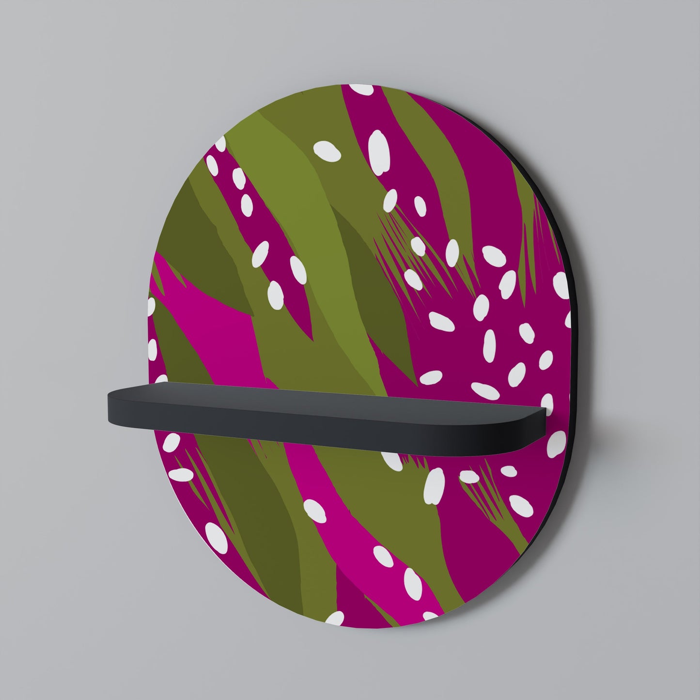 ENCHANTED TIGER Mensola Ovale Decorativa con Finitura Nera