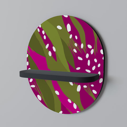 ENCHANTED TIGER Oval Art Shelf In Black Finish