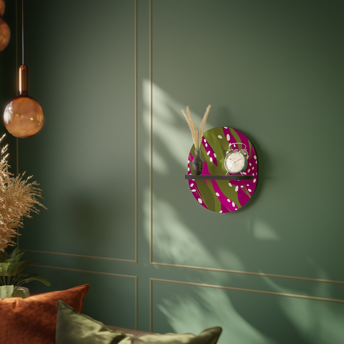 ENCHANTED TIGER Mensola Ovale Decorativa con Finitura Nera