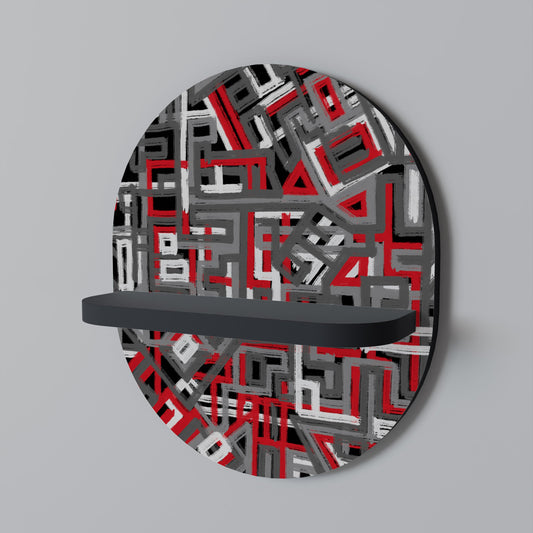 BROKEN LINES Oval Art Shelf In Black Finish