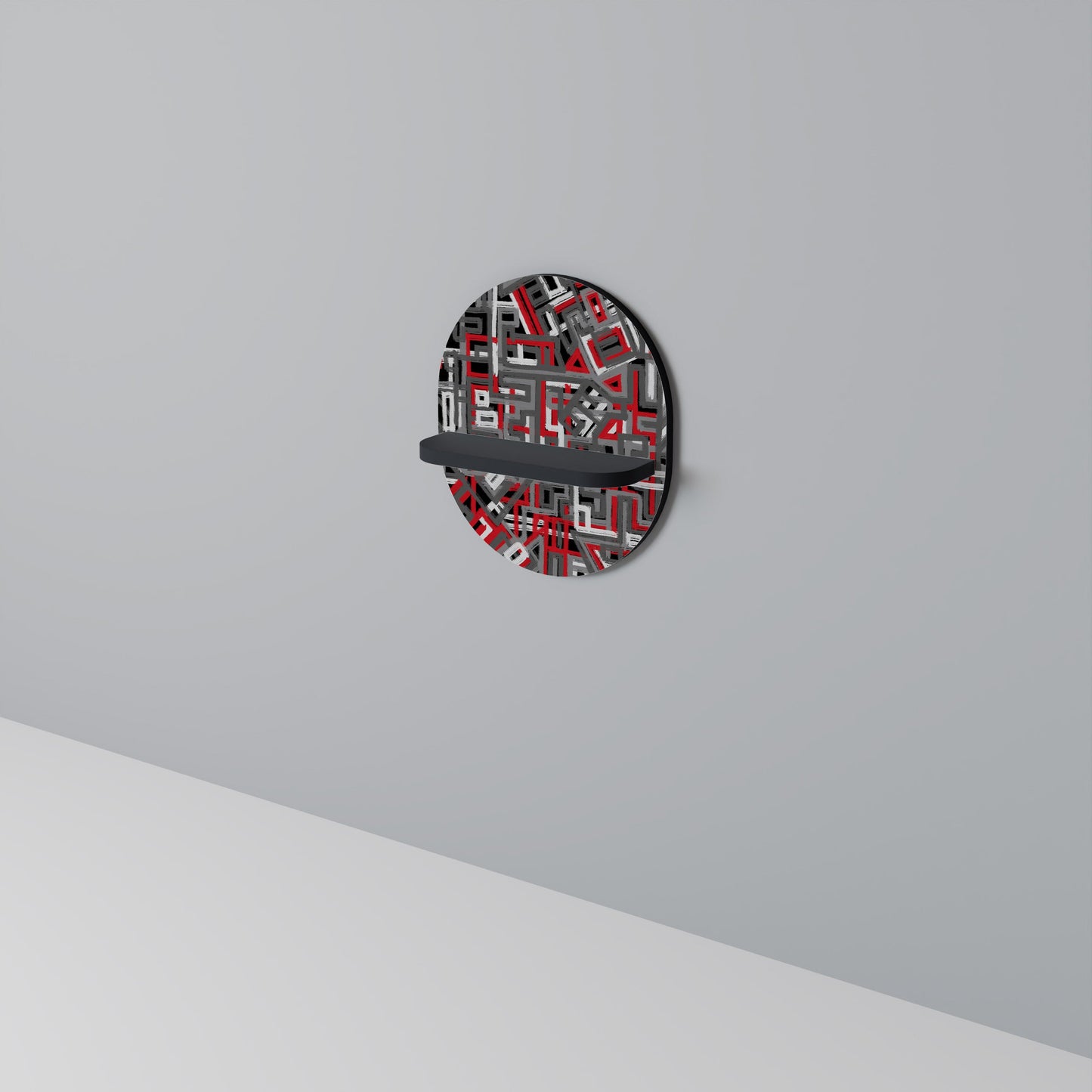 BROKEN LINES Mensola Ovale Decorativa con Finitura Nera