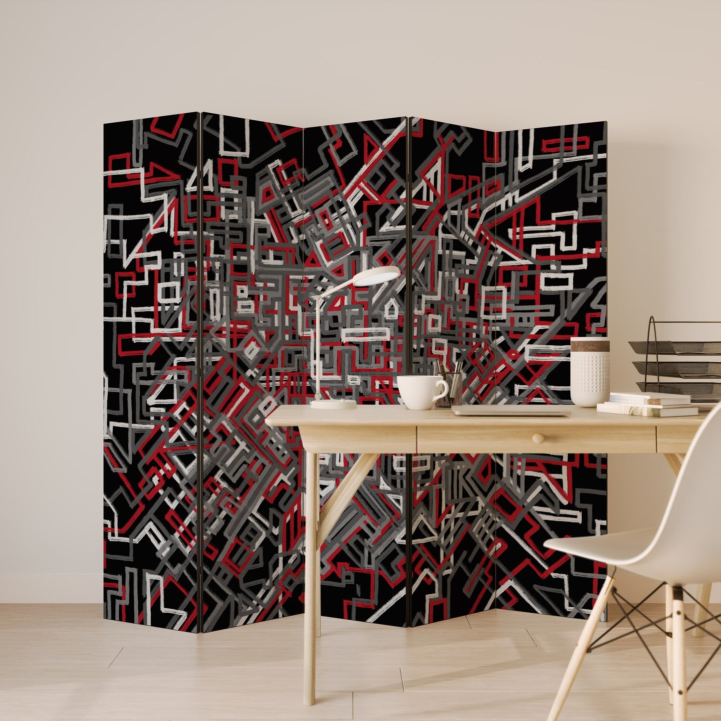 BROKEN LINES Decorative 5-Panel Room Divider