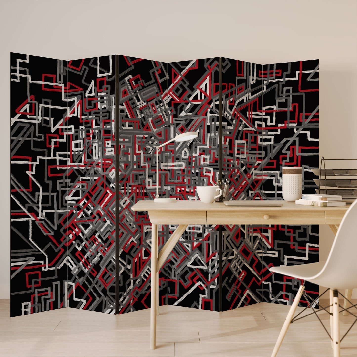 BROKEN LINES Divisorio decorativo per ambienti a 6 pannelli