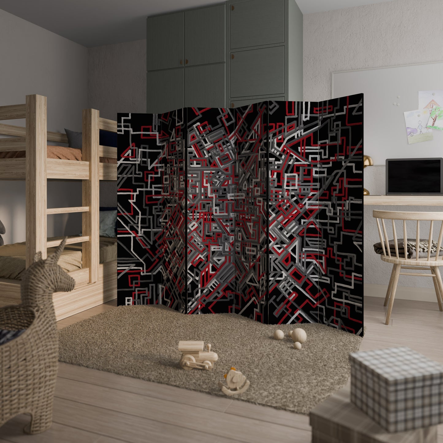 BROKEN LINES Divisorio decorativo per ambienti a 6 pannelli