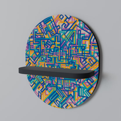 MEMORIES MAP Oval Art Shelf In Black Finish