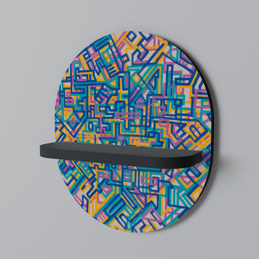 MEMORIES MAP Oval Art Shelf In Black Finish