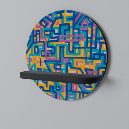 MEMORIES MAP Mensola Rotonda Decorativa con Finitura Nera