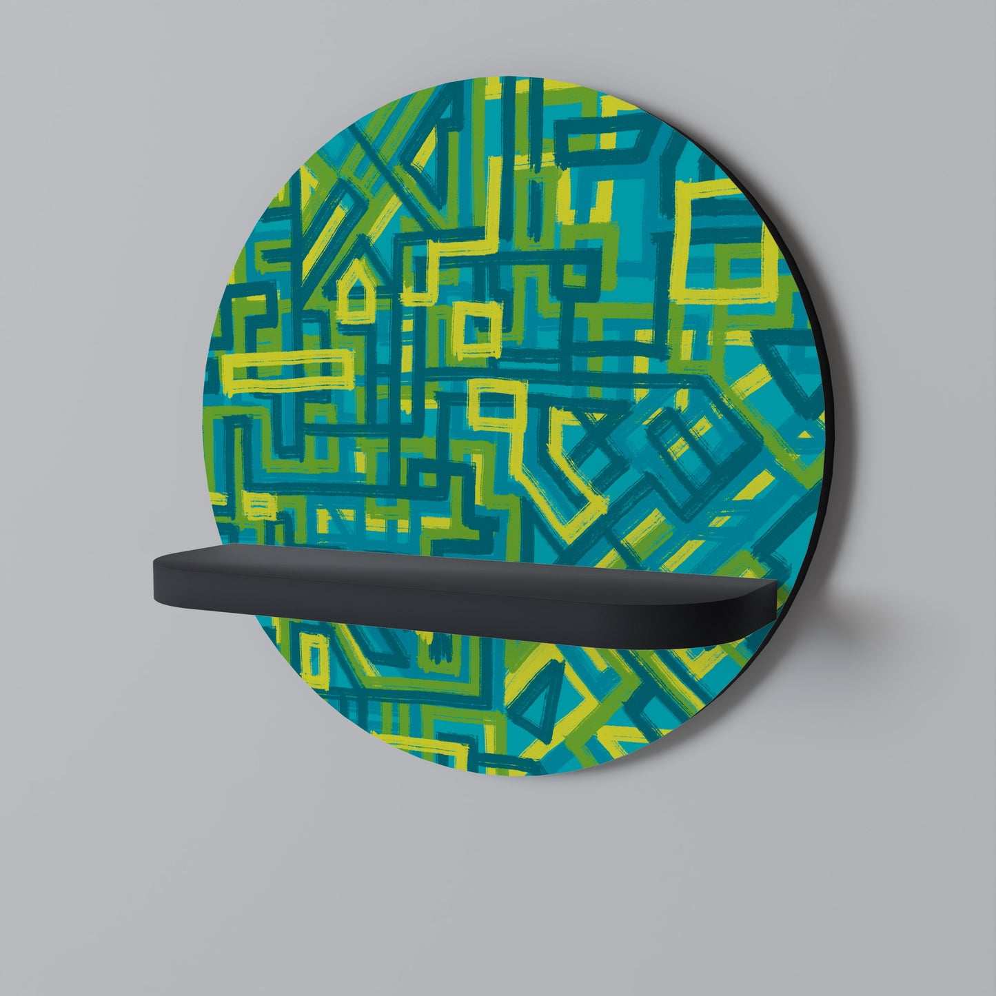 NOSTALGIC MEMORIES Mensola Rotonda Decorativa con Finitura Nera