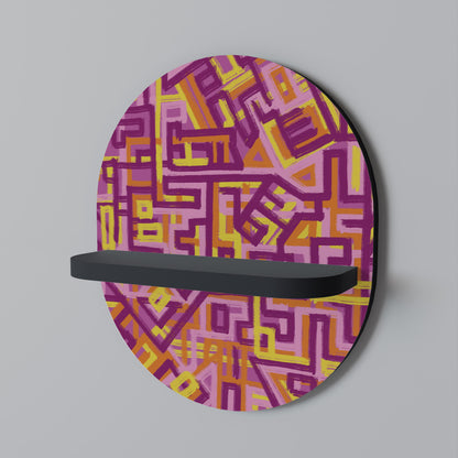 LOVELY MEMORIES Oval Art Shelf In Black Finish