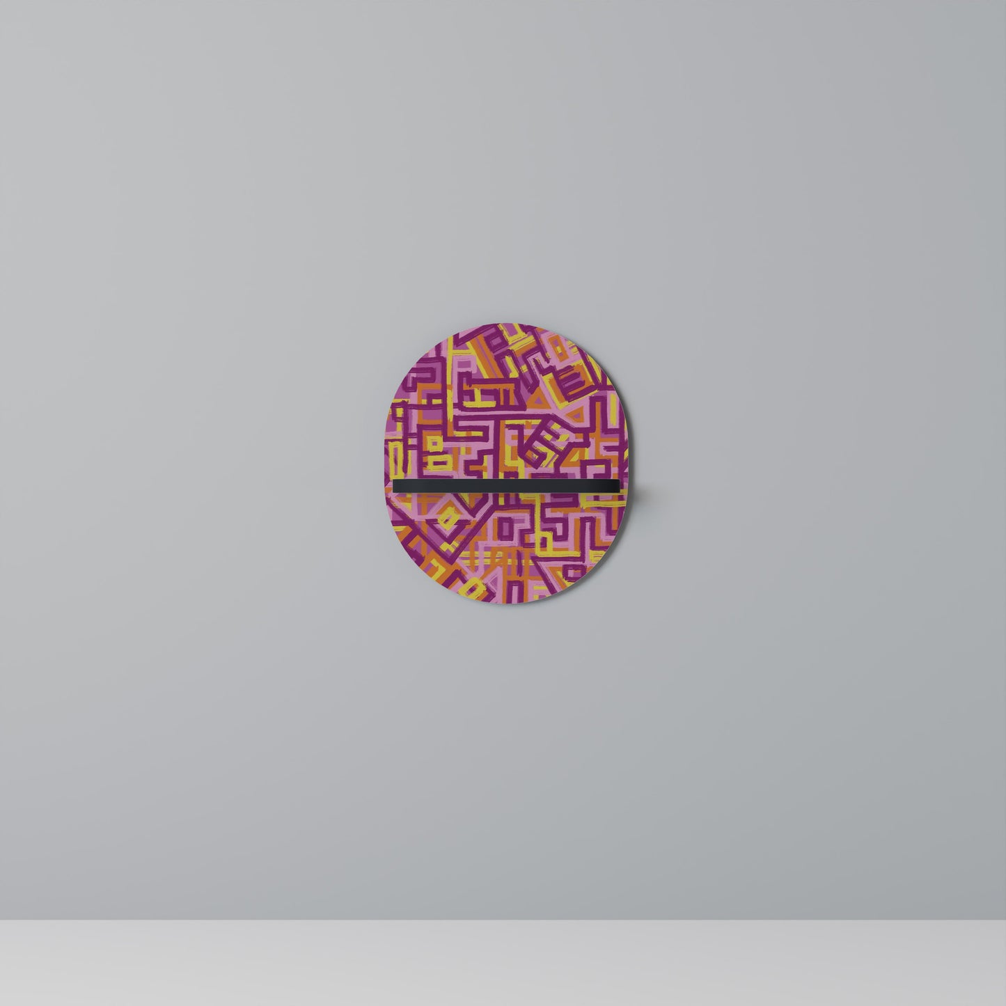 LOVELY MEMORIES Oval Art Shelf In Black Finish