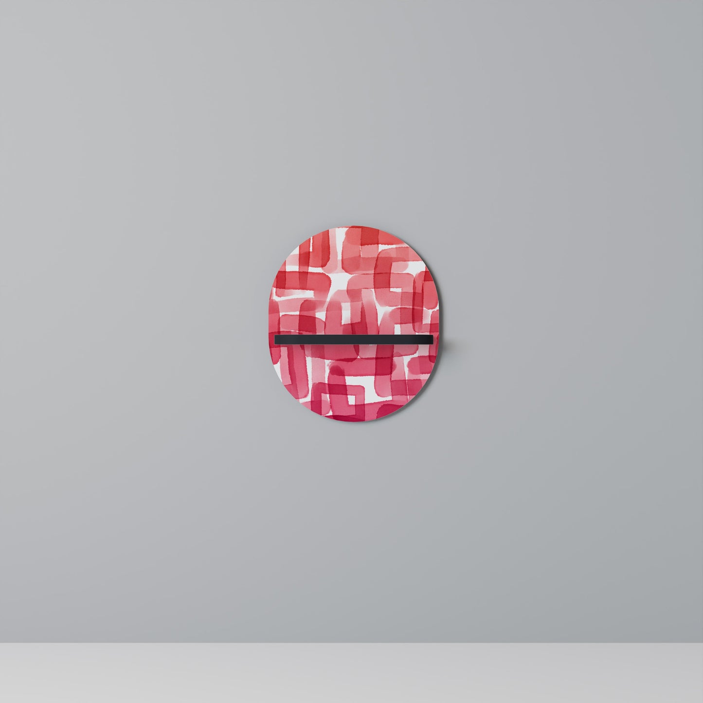 KALEIDOSCOPIC CUBISM Oval Art Shelf In Black Finish