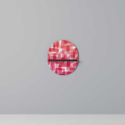 KALEIDOSCOPIC CUBISM Oval Art Shelf In Black Finish