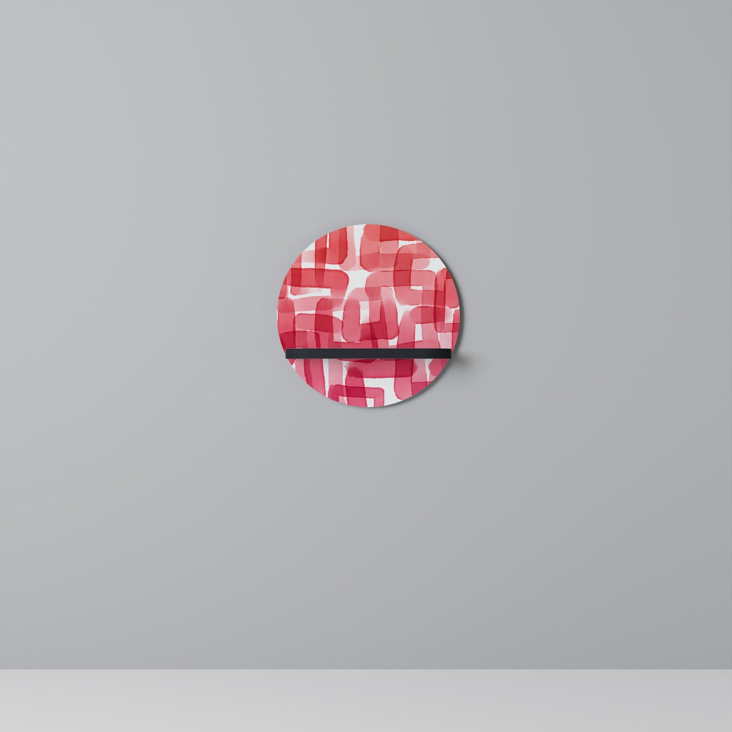 KALEIDOSCOPIC CUBISM Mensola Rotonda Decorativa con Finitura Nera