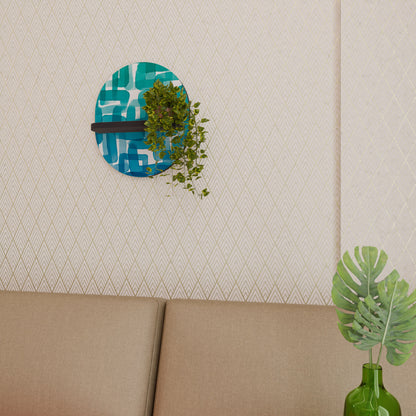 TURQUOISE RECTANGLES Mensola Ovale Decorativa con Finitura Nera