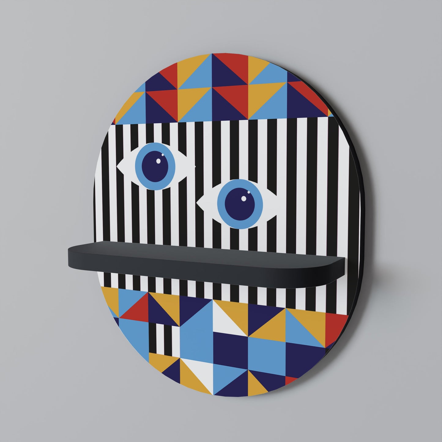 ABSTRACTION AND GEOMETRY Mensola Ovale Decorativa con Finitura Nera