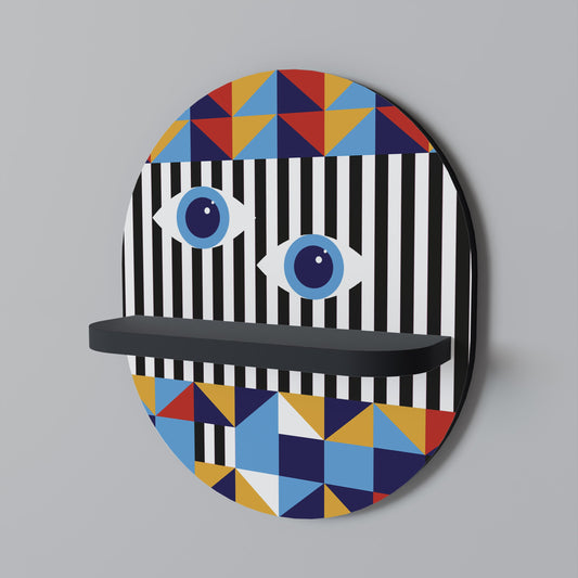 ABSTRACTION AND GEOMETRY Oval Art Shelf In Black Finish