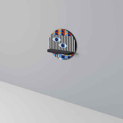 ABSTRACTION AND GEOMETRY Mensola Rotonda Decorativa con Finitura Nera