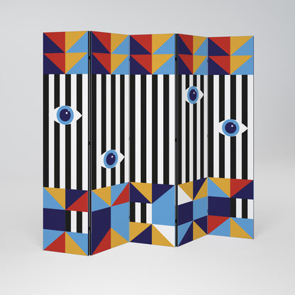 ABSTRACTION AND GEOMETRY Decorative 5-Panel Room Divider
