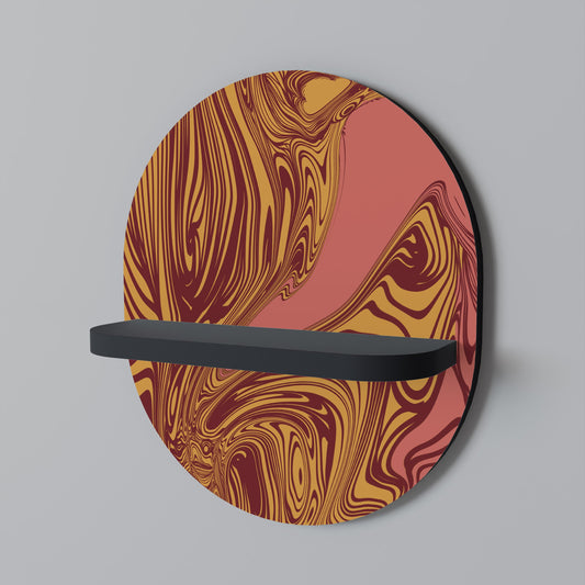 FLOATING THOUGHTS Oval Art Shelf In Black Finish