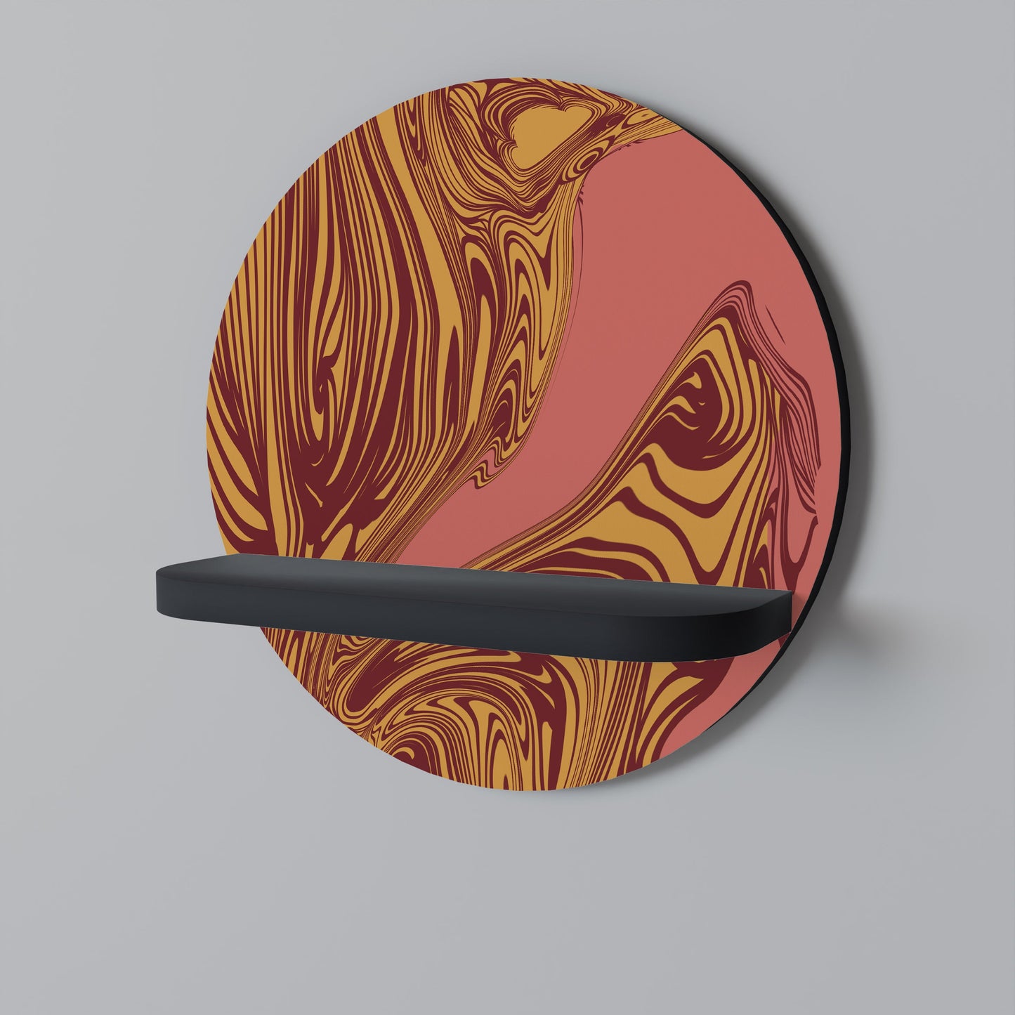 FLOATING THOUGHTS Mensola Rotonda Decorativa con Finitura Nera