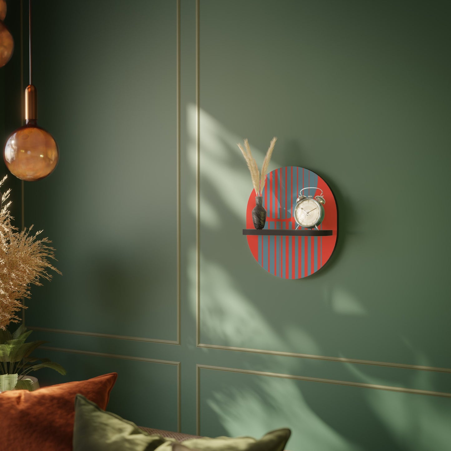 RISING GEOMETRY STARS Mensola Ovale Decorativa con Finitura Nera