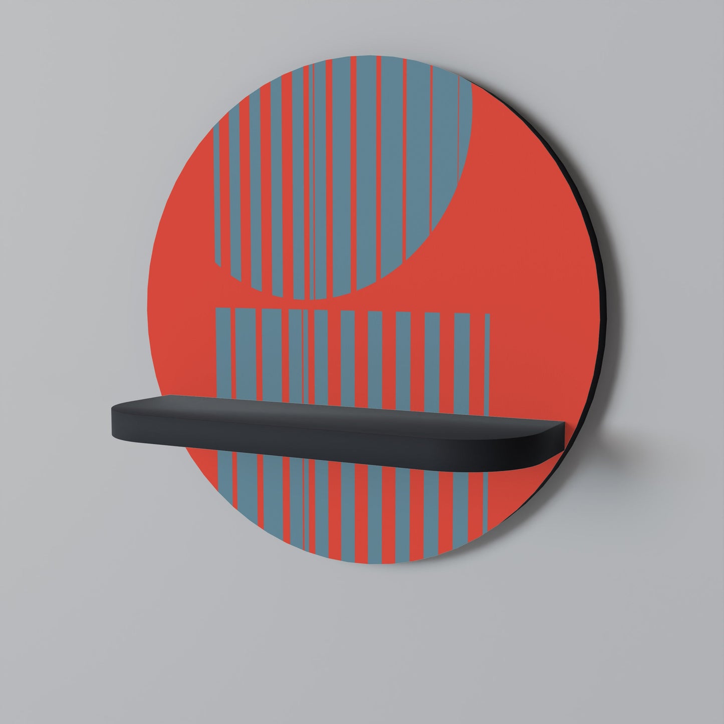 RISING GEOMETRY STARS Mensola Rotonda Decorativa con Finitura Nera