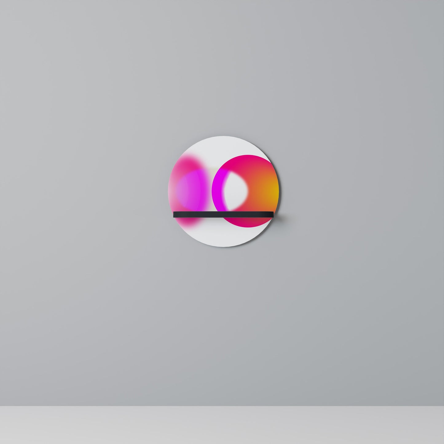 SYMPHONY OF COLORS Mensola Rotonda Decorativa con Finitura Nera