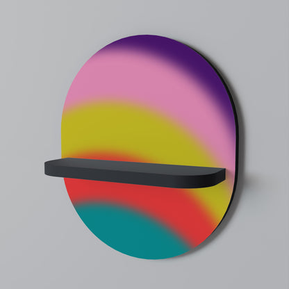 RAINBOW TIME Oval Art Shelf In Black Finish