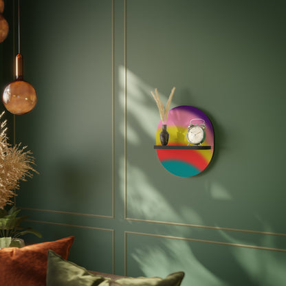 RAINBOW TIME Oval Art Shelf In Black Finish