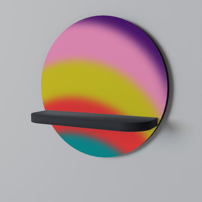 RAINBOW TIME Mensola Rotonda Decorativa con Finitura Nera