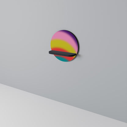 RAINBOW TIME Mensola Rotonda Decorativa con Finitura Nera