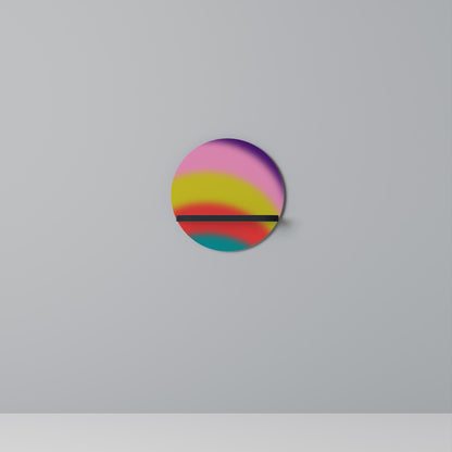 RAINBOW TIME Mensola Rotonda Decorativa con Finitura Nera