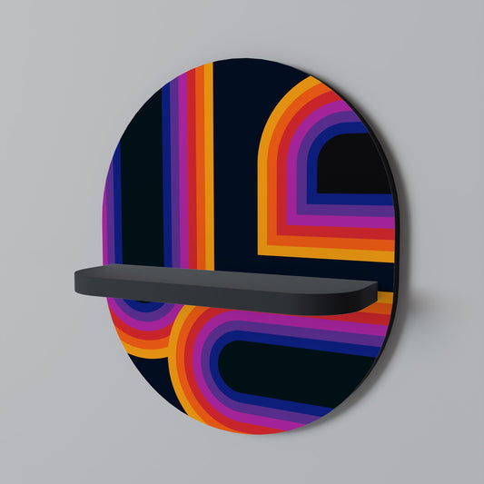 BLINDED BY THE LIGHTS Oval Art Shelf In Black Finish