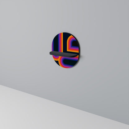 BLINDED BY THE LIGHTS Oval Art Shelf In Black Finish