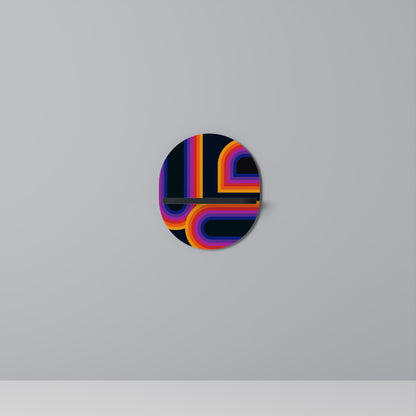 BLINDED BY THE LIGHTS Oval Art Shelf In Black Finish