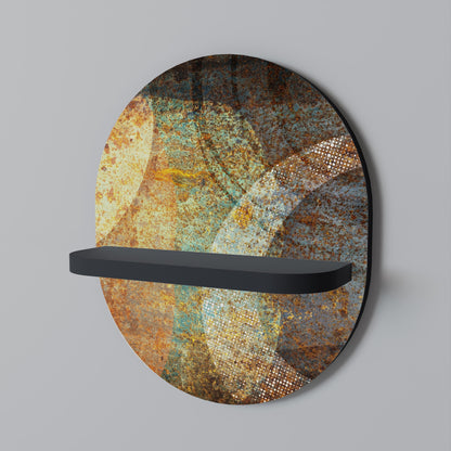 ANTIQUE AURA Oval Art Shelf In Black Finish