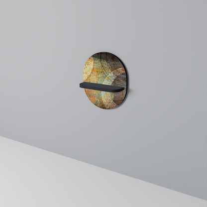 ANTIQUE AURA Oval Art Shelf In Black Finish