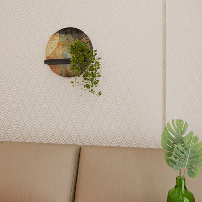 ANTIQUE AURA Mensola Rotonda Decorativa con Finitura Nera